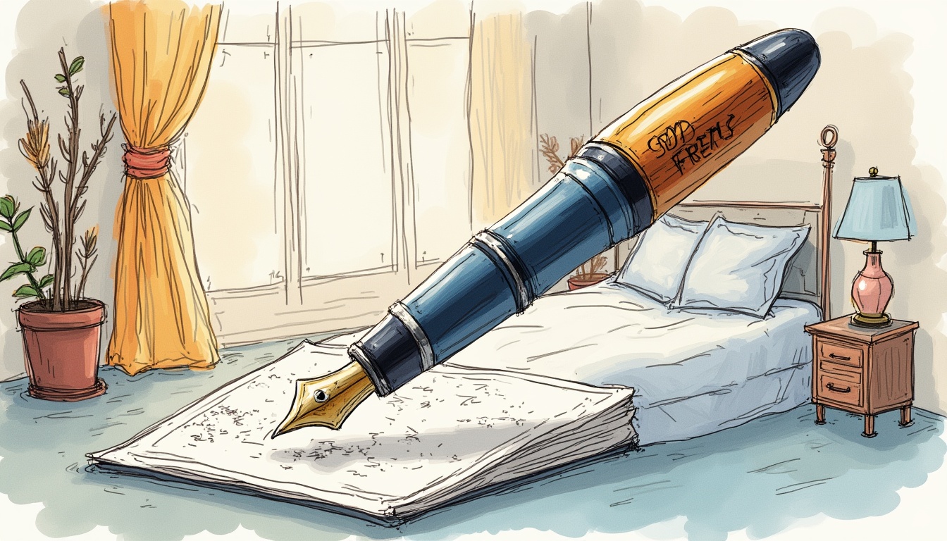 Portret stilizat al lui Petrache Poenaru, inventatorul stiloului