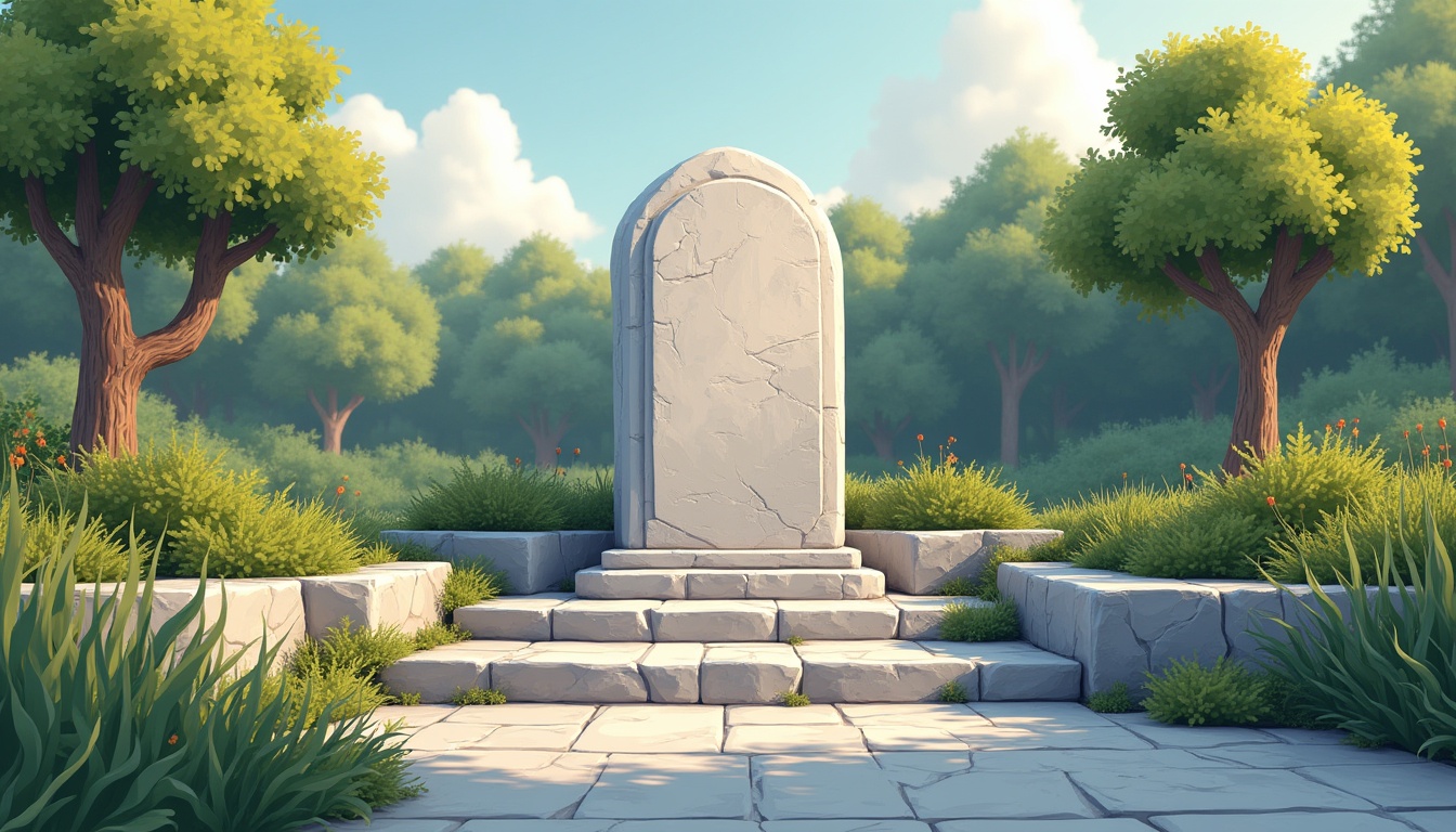 O mână de copil scriind pe o piatră netedă, cu imagini stilizate de emoții și gânduri pozitive în fundal.