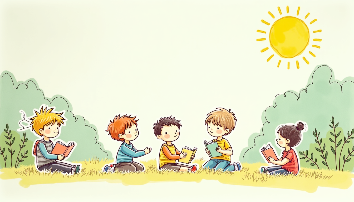 Un părinte citind o carte de povești copiilor la pat, cu lumină caldă, ilustrând povesti de adormit copii.