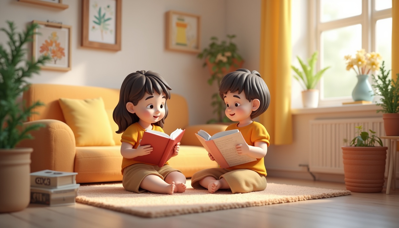 Copii citind povesti ilustrate, reflectând tendințele din 2026