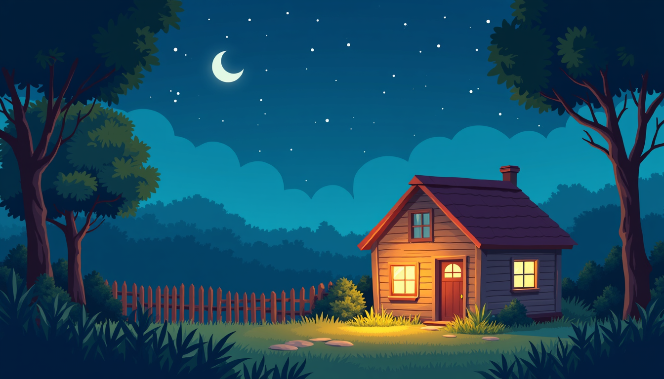 Copil zâmbind în pat, privind o poză de noapte bună scurtă cu un mesaj dulce.