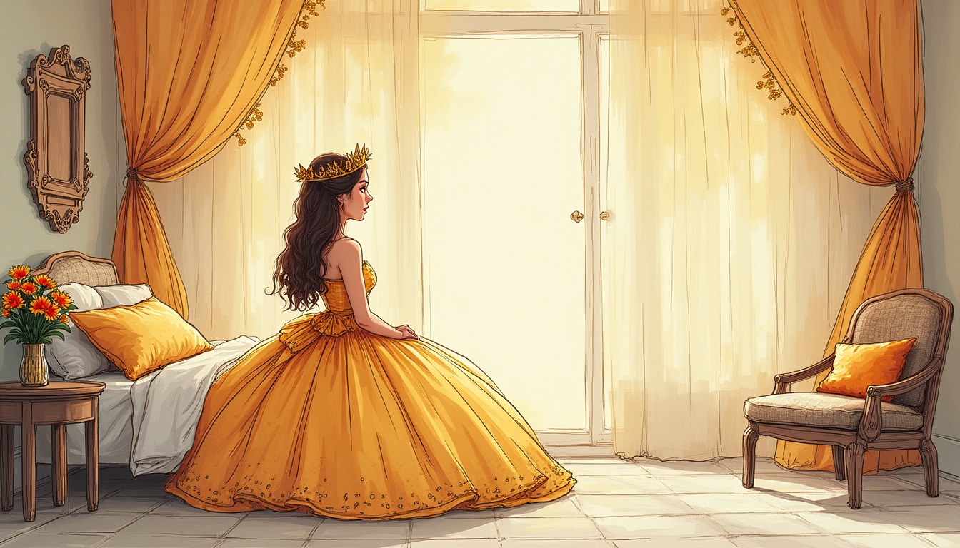 O fetiță zâmbitoare, îmbrăcată într-o rochiță colorată, se joacă fericită într-un parc, simbolizând o printesa modernă