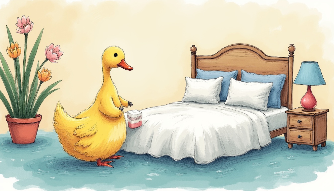 O lebădă elegantă înoată pe un lac liniștit, simbolizând transformarea rățuștei cea urâtă