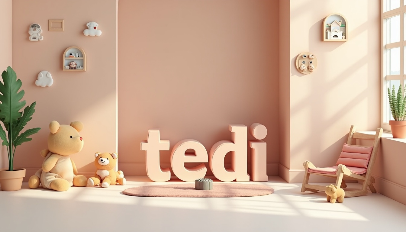 Un copil fericit alături de produse Tedi și fructe proaspete, ilustrând alegeri alimentare sănătoase.