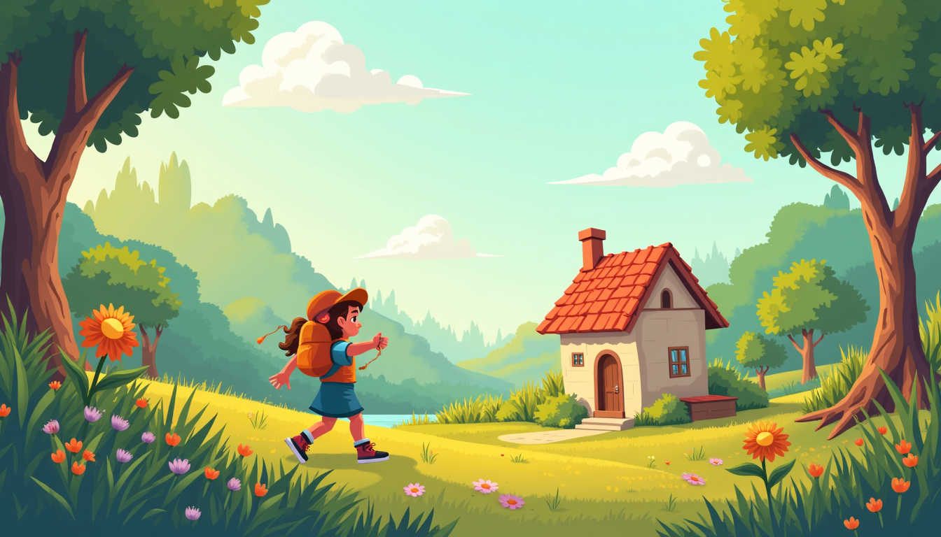 Copii fericiți citind o carte cu povesti de Ion Creangă, ilustrație veselă și educativă